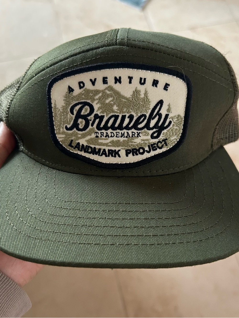 Bravely Adventure Olive Green Trucker Hat #96